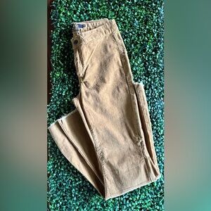Camel Colored Corduroy Frayed Hem Pants